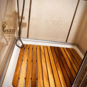 Flexible foldable wood deck bath shower deck