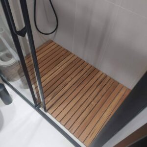Katlanabilir teak ahşap duş ızgarası Teak wood shower decking mats