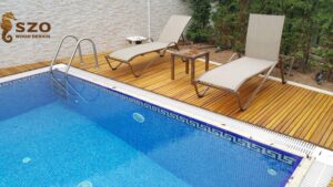 Havuz Kenarı Katlanabilir Ahşap Rulo Deck