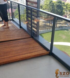 Teak Ahşap Katlanabilir Rulo Deck Balkon