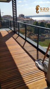 Teak Ahşap Katlanabilir Rulo Deck Balkon