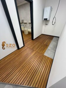 Ahşap iroko Rulo Deck Abdesthane