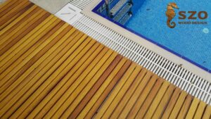 Havuz Kenarı Katlanabilir Ahşap Rulo Deck
